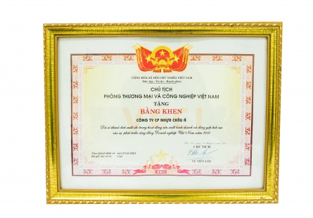Công ty CP nhựa Châu Á nhận bằng khen từ Chủ tịch phòng thương mại và công nghiệp Việt Nam